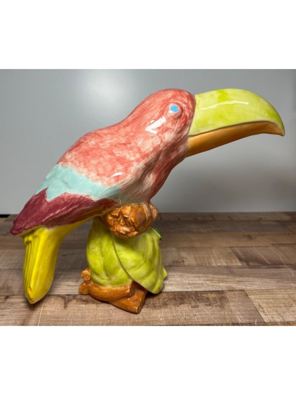 Ceramic Toucan Sculpture Art Piece Handcrafted Decorative Figurine Large